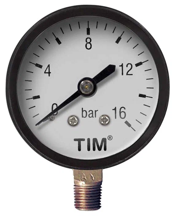 Манометр радиального подключения 1/4" - 16 бар TIM