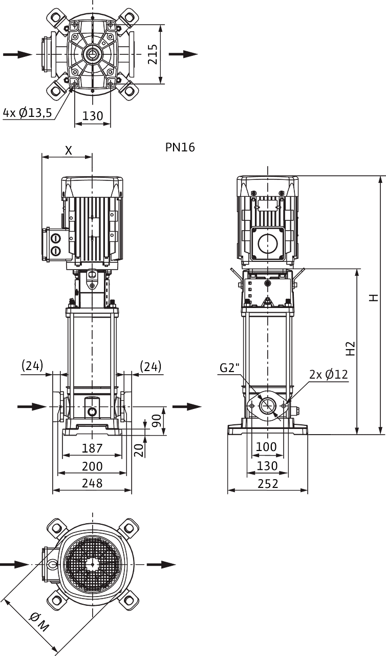 Насос Wilo HELIX V 1608-1/16/E/KS/400-50