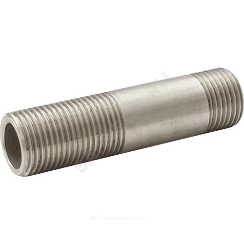 Сгон латунный Ду15 НР L=150мм никель VALFEX VF.653.N.012.150