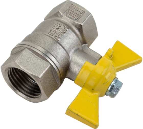 Кран шаровой VALFEX для ГАЗА 1/2" ВР/ВР бабочка латунный НИКЕЛИР-Й 11Б27фтМ