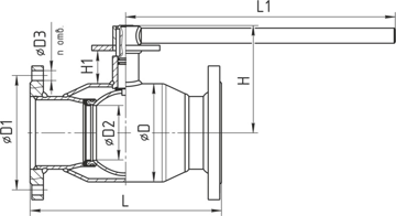 Шаровой кран стандартнопроходной Temper PN-40 DN-20