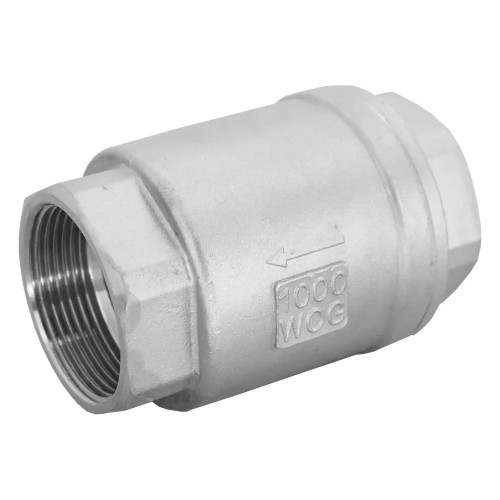 Обратный клапан муфтовый прямой нержавеющий Newkey, AISI304 DN40 (1_1/2")  (CF8)  PN40
