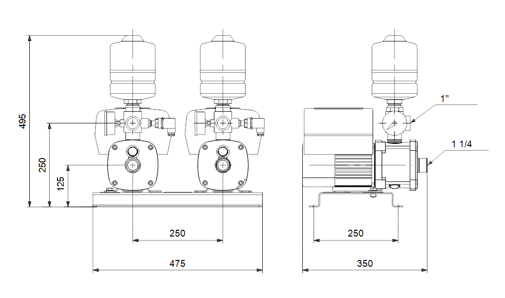 Насосная станция Grundfos CMBE TWIN 5-62 1x230 50/60 Hz Schuko