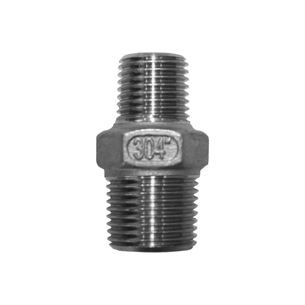 Ниппель резьбовой переходной нержавеющий Newkey, AISI304 DN40 х DN32 ( 1_1/2" х 1_1/4")  (CF8)  PN16