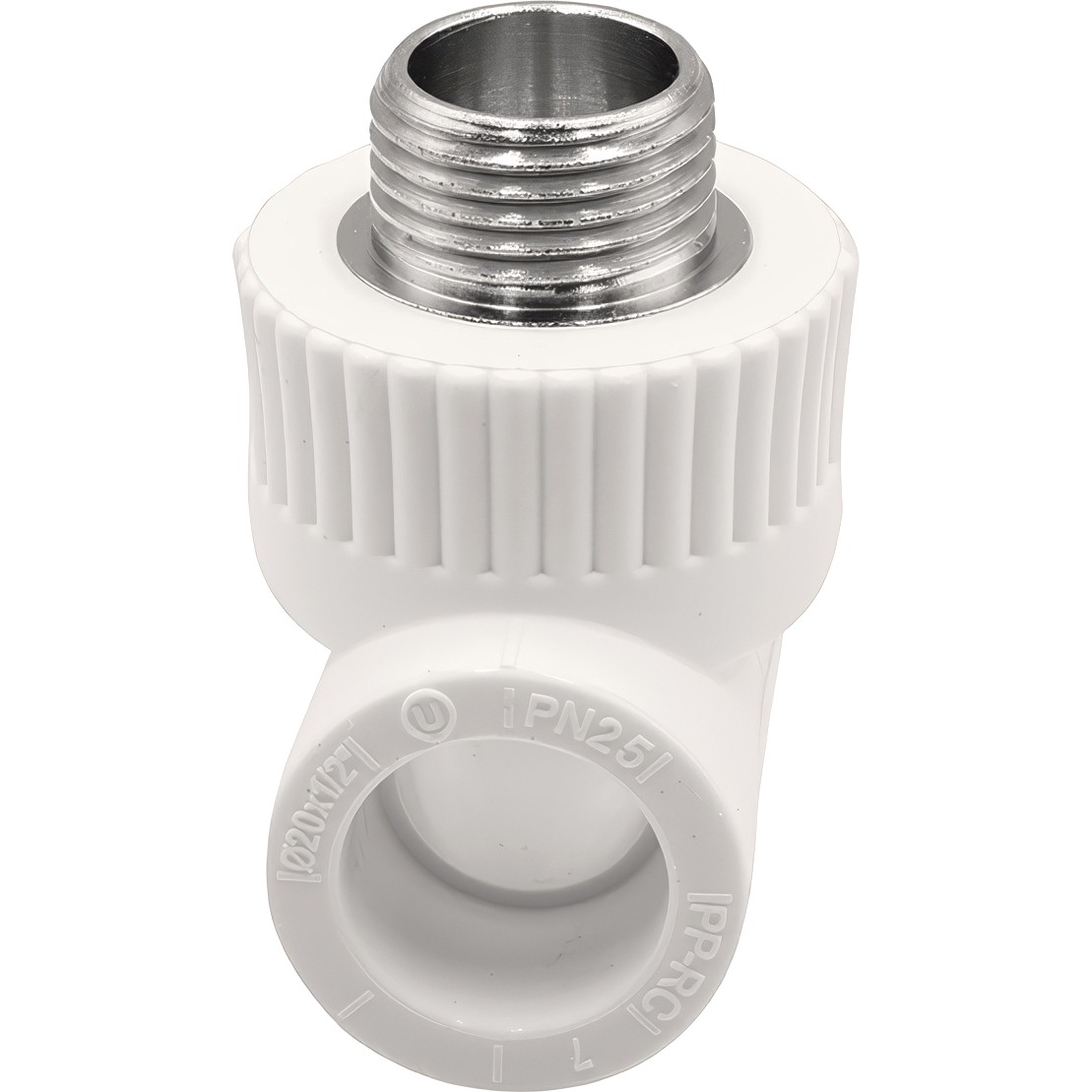 Тройник THERMOLIGHT комбинированный PP-R НР 20х3/4х20 белый (10/120)