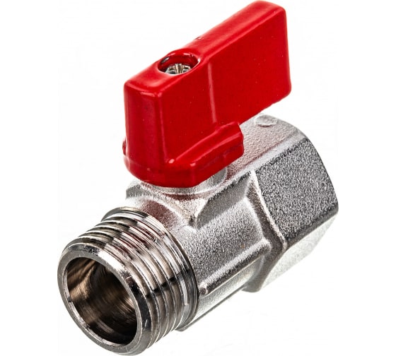 Кран шаровой мини Uni-Fitt НВ 1/2" флажок красный металл