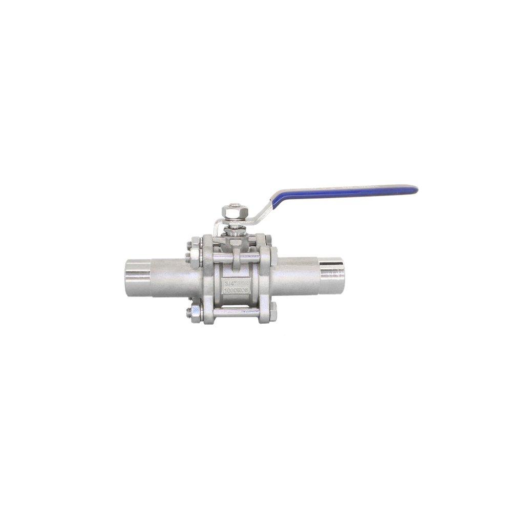Кран шаровой приварной трехсоставной нержавеющий Newkey (3PC)  AISI304 DN65 (2_1/2")  (CF8)  PN16