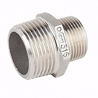 Ниппель переходной GENEBRE 0245 02 01, DN008 x DN004 (1/4" x 1/8”)  PN20, корпус - AISI316 (CF8M)  НР-НР