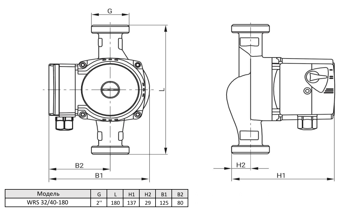 Циркуляционный насос Wellmix WRS 32/40 (180 мм)