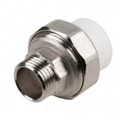 Муфта РосТурПласт PP-R бел комб разъем Дн75х2 1/2" ВР 22675