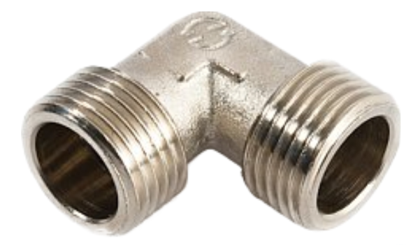 Угольник 90° 3/4"-3/4" General Fittings 2700 нар. резьба, латунь никелированная