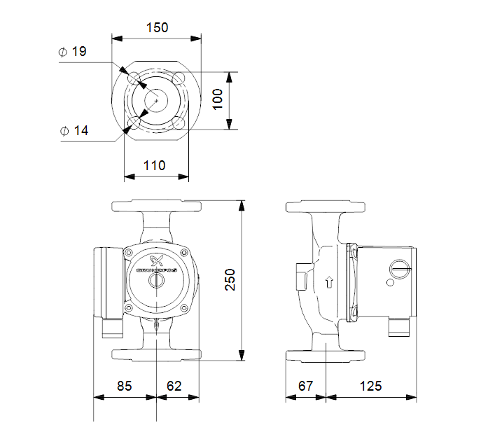 Насос Grundfos UPS 40-80 F 250
