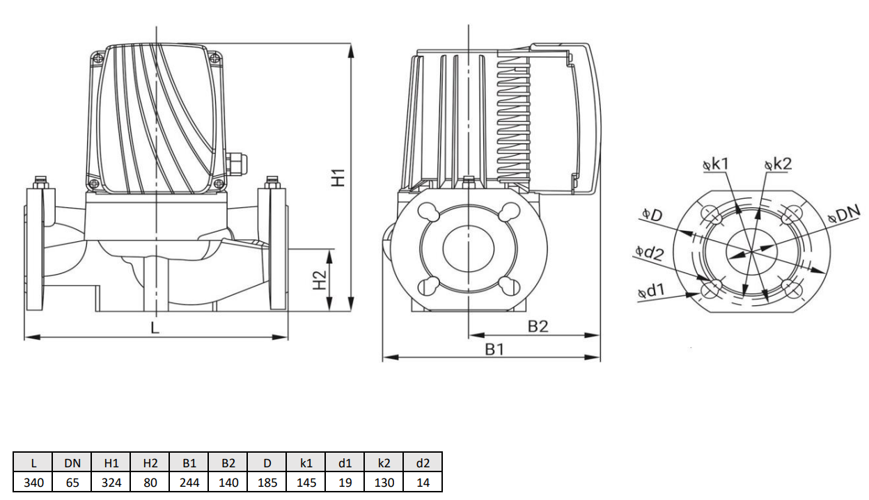 Циркуляционный насос Wellmix WRE BASIC 65-180 F_380V