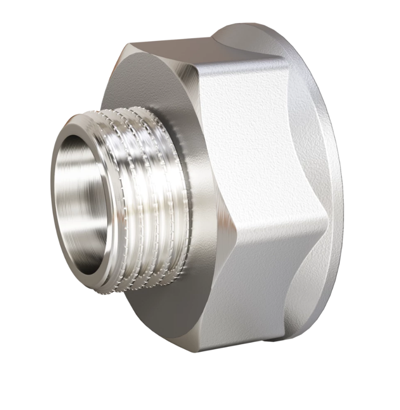 Переход LD Pride DN25х15 (1"ВР х 1/2"НР) латунь никель