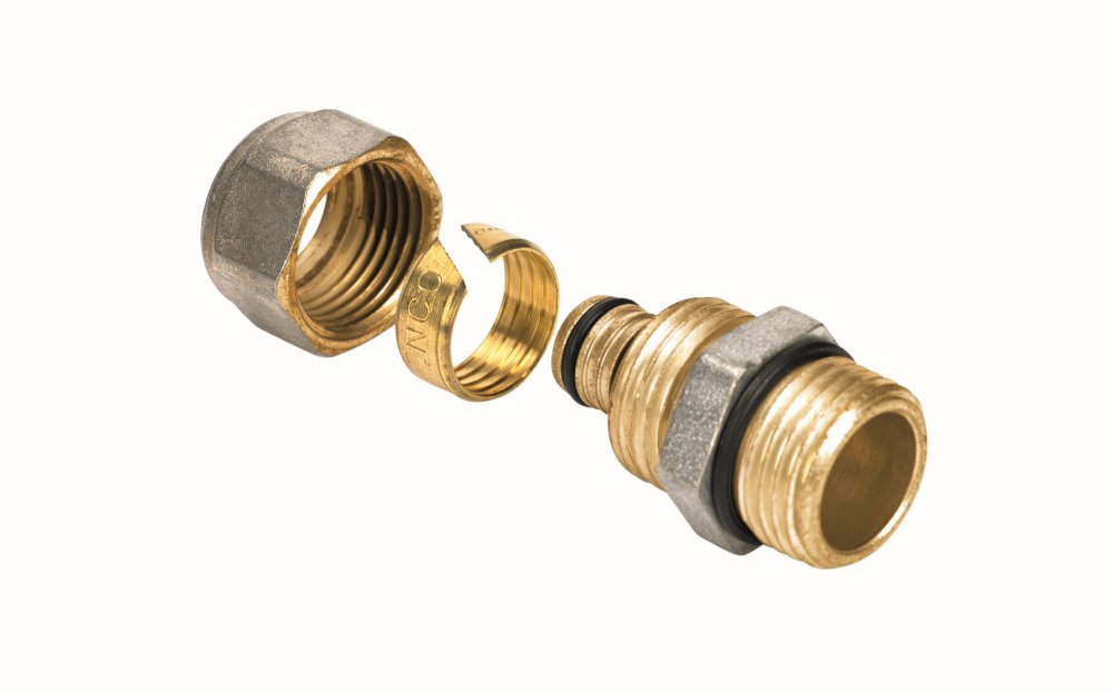 Переходник 16-3/4", Henco A, 1, обжим-резьба, нар., латунь