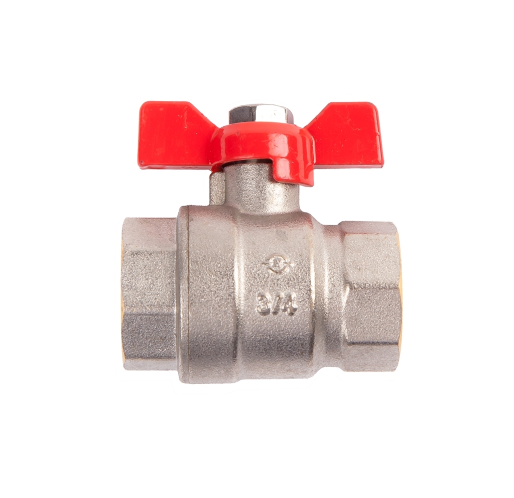 Кран шаровый Arrowhead ручка бабочка ВН-ВН никелированный PN40 1/2"