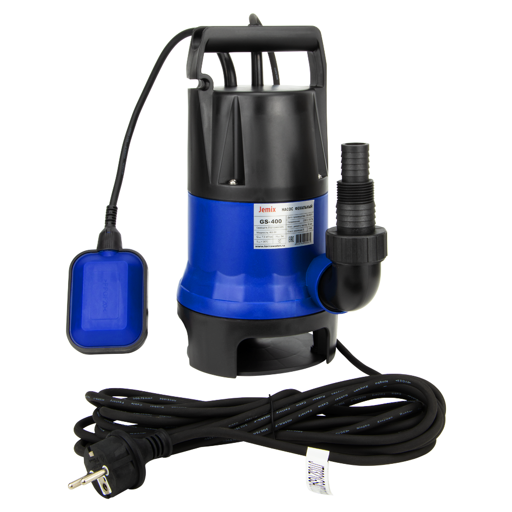Насос фекальный GS-550 (550 Вт/10500л.ч/7м/35мм/кабель 8 м.) JEMIX