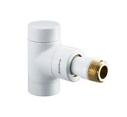 Вентиль, Combi E Oventrop на обратную линию, угловой, DN-15, 1/2", 1/2", ВН, белый