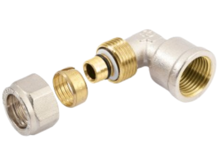 Угольник 16-3/4" General Fittings 5300 обжим-резьба, вн., латунь никелированная