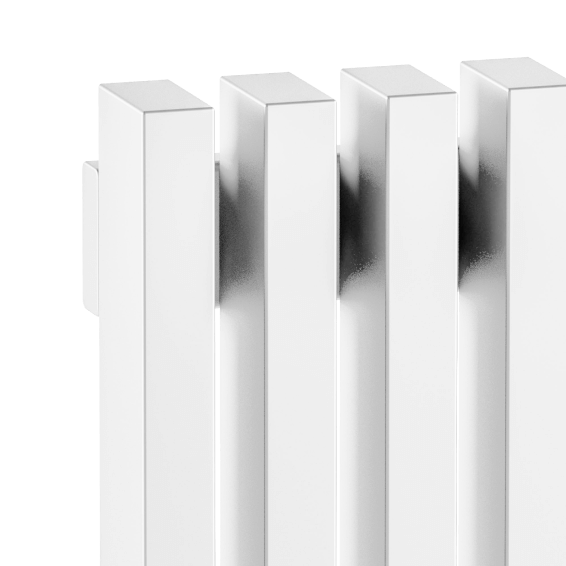 Стальной вертикальный радиатор отопления Warmmet Luxe 60V длина 1500 мм секций 7 цвет белый тип подключения: нижнее правое