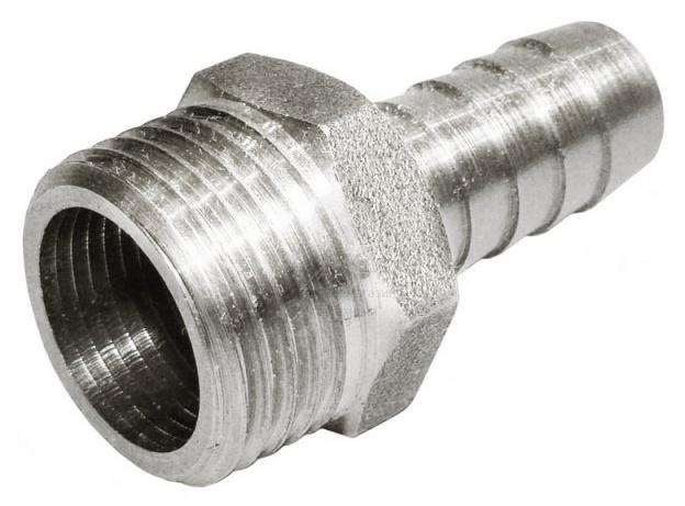 Переходник 14-1/2" General Fittings 2600, штуцер-резьба, нар., латунь никелированная
