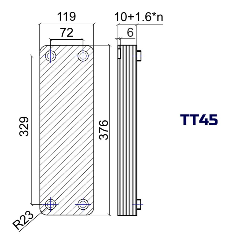 Теплообменник паяный ТТ ТТ45RC-50H-4.5
