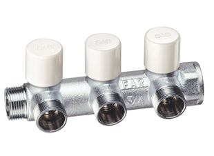 Балансировочный коллектор FAR 1" 3 отвода евроконус 1/2" аналог FK 3870 112