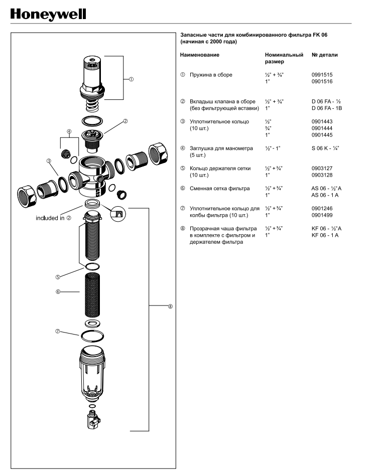 Фильтр миниплюс Honeywell FK06-3/4AAM с редуктором, на горячую воду, 100 мкм