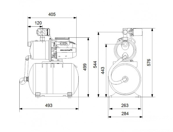 Насосная станция Grundfos JP 4-47 PT-H SCHUKO HU