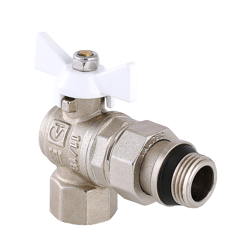Кран шаровой Valtec BASE VT.228.NRW.05 угловой с полусгоном и дополнительным уплотнением
