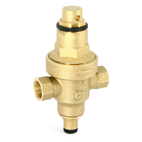 Редуктор давления мембранный Uni-fitt 1/2" В 1-6 бар PN25 с отверстием под радиальный манометр 1/4"
