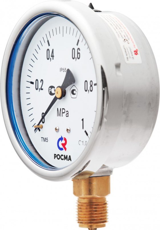 Манометр Росма ТМ-520Р.0 (0-0,1MPa) 1/2.1,0