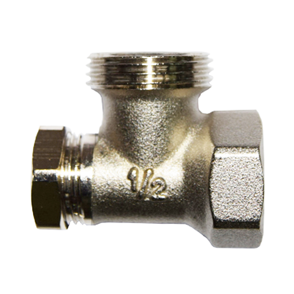 Клапан запорный SR Rubinetterie угловой ВР-НР 1/2"х3/4" без хвостовика