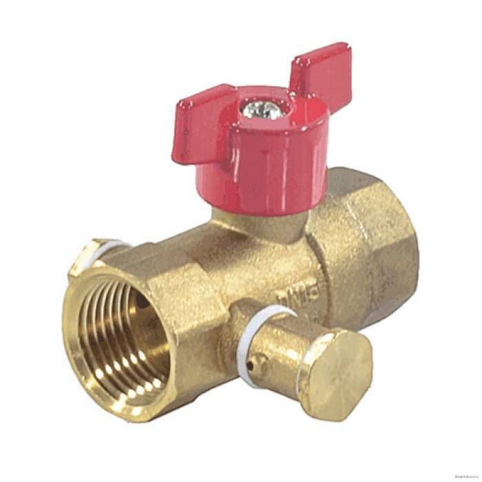 Кран шаровой Пензапромарматура КШДП DN20 PN16 ВР 3/4" со спускником