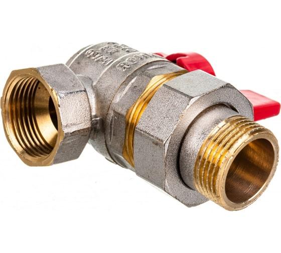 Кран шаровой ROMMER угловой с американкой 3/4" ВН/НР