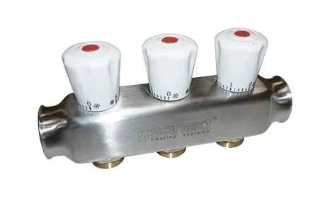 Коллектор квартирный SANEXT ВР 1"х 3 контура НР 3/4" евроконус