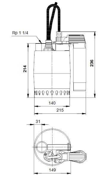 Насос Grundfos UNILIFT KP150-AV-1 1x220-230V50Hz Sch10m