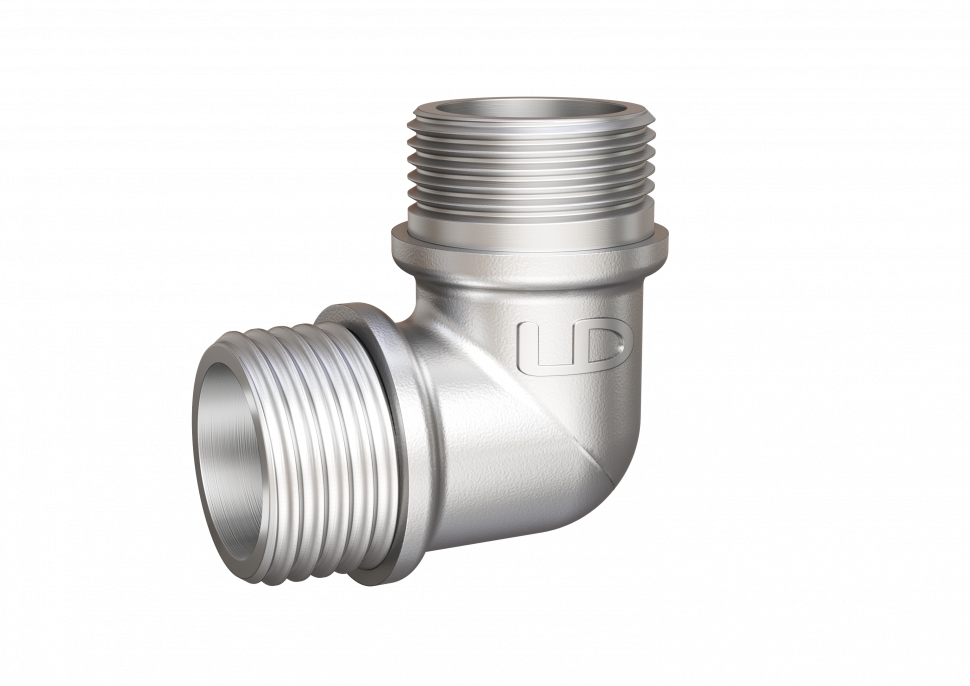 Угол 90 гр LD Pride DN20 (3/4") НР/НР латунь никель