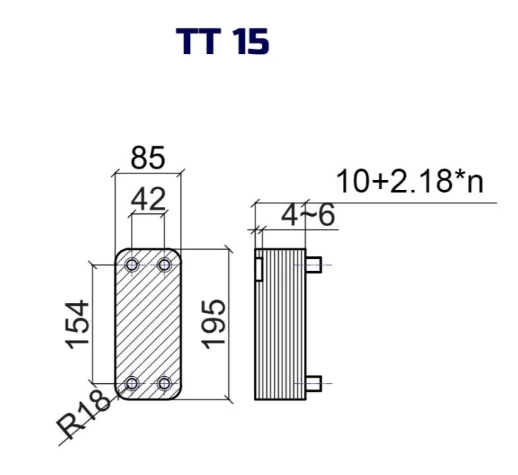 Пластинчатый теплообменник ТТ15-44H (30 бар)