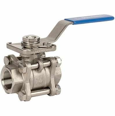 Кран шаровой полнопроходной GENEBRE 2025 06 DN025 PN63, CF8M / CF8M / PTFE + 15% GF, ВР/ВР, ISO 5211, рукоятка-рычаг