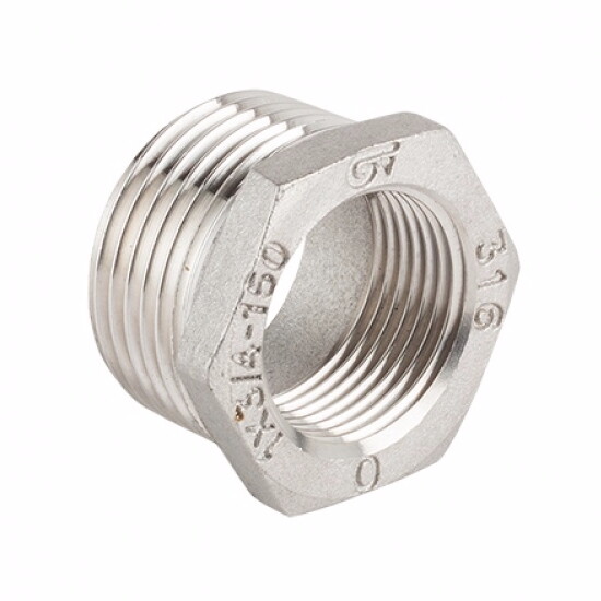 Футорка GENEBRE 0241 08 06, DN040 x DN025 (1 1/2" x 1”)  PN20, корпус - AISI316 (CF8M)  НР-ВР