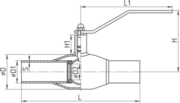 Шаровой кран стандартнопроходной Temper PN-40 DN-25