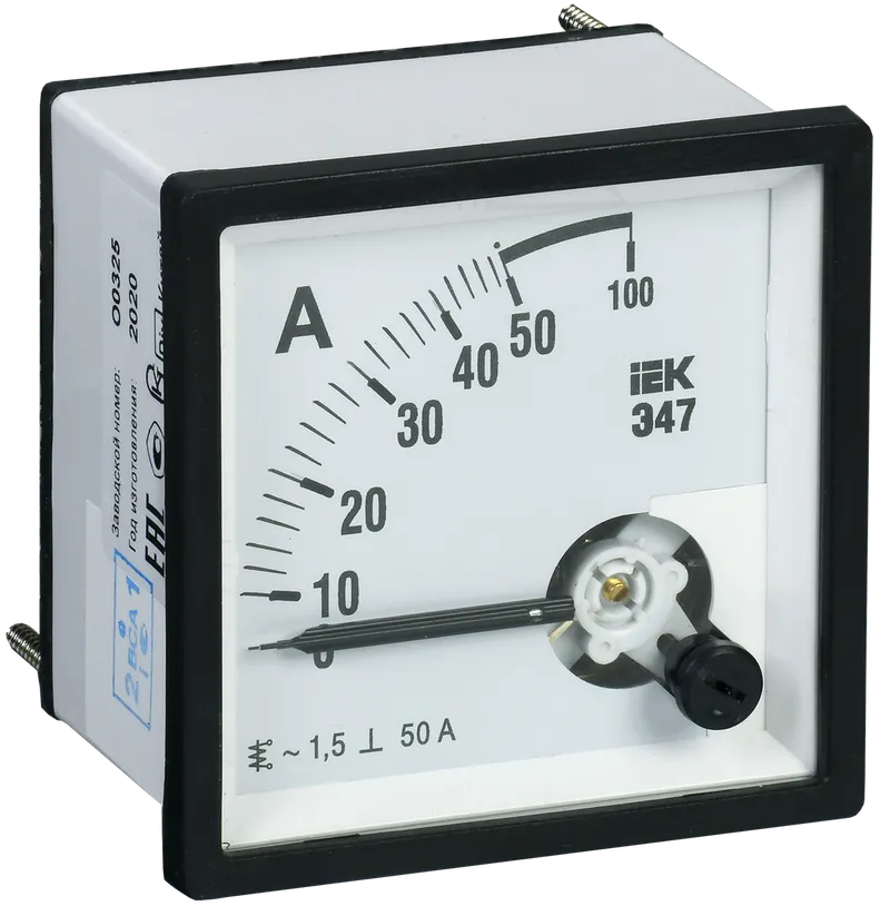 Амперметр IEK Э47 96х96мм 50А кл. точн. 1.5 IPA20-6-0050-E