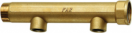 Коллектор FAR 1 1/2" с 2 отводами 1" ВР 100мм
