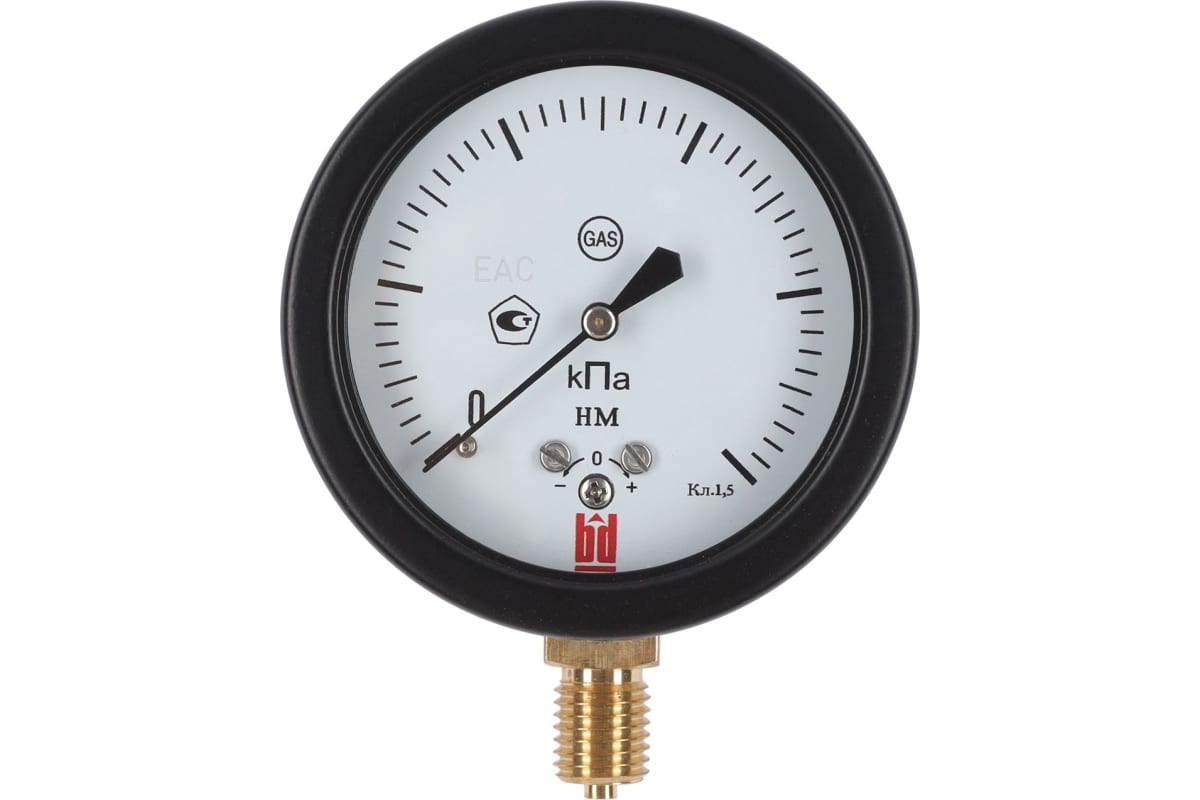 Манометр BD НМ 100 Р (0-2,5) кПа кл.1,5 G1/2 DIN CASE черный корпус