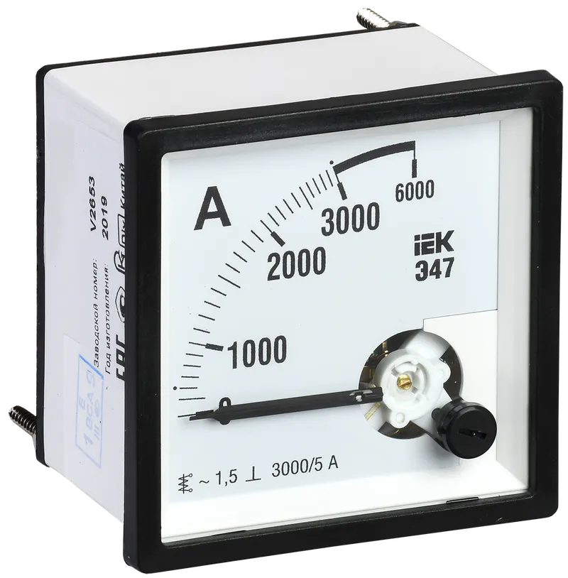 Амперметр IEK Э47 96х96мм 3000/5А кл. точн. 1.5 IPA20-6-3000-E