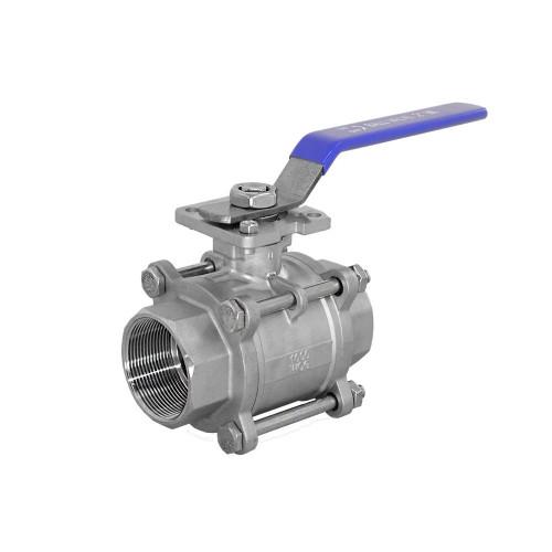 Кран шаровой Newkey муфтовый под привод нержавеющий (3PC)  AISI304 DN65 (2_1/2")  (CF8)  PN64