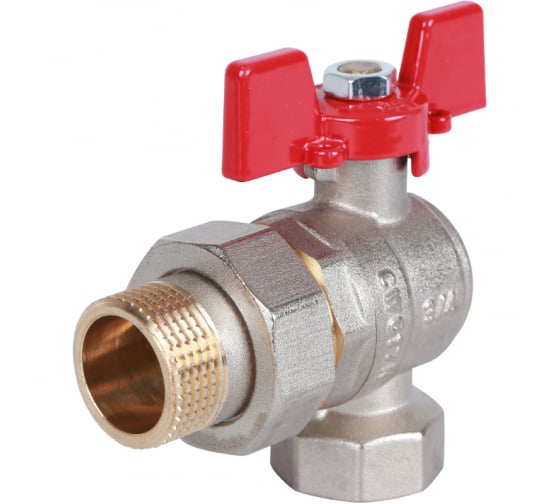 Кран шаровой ROMMER угловой с американкой 1/2" ВН/НР