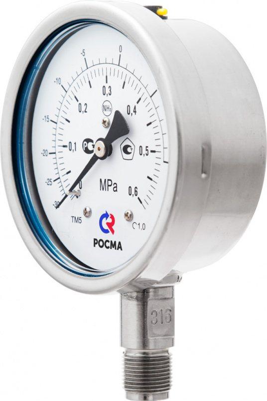 Манометр Росма ТМ-521Р.0 (0-1,6MPa) 20x1,5.1,0.NH3