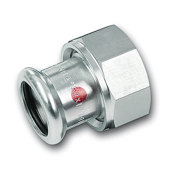 Переходник Sanha 24000 DN28-1 1/4" пресс-резьба внутренняя сталь оцинкованная с накидной гайкой
